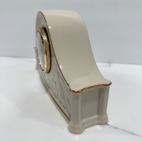 VTG Lenox Fruits of Life Mantel Clock Embossed 24K Gold Trim WORKING - Picture 4 of 12